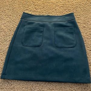 Loft sued skirt- exposed zipper - a-line